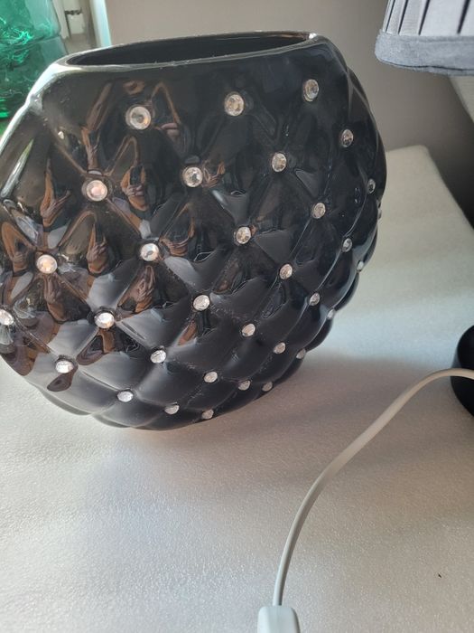 Zestaw lampa i wazon czarny stan bdb
