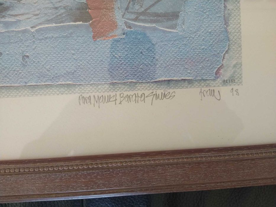 Serigrafia, emoldurada, "Peixe". Série limitada e numerada.