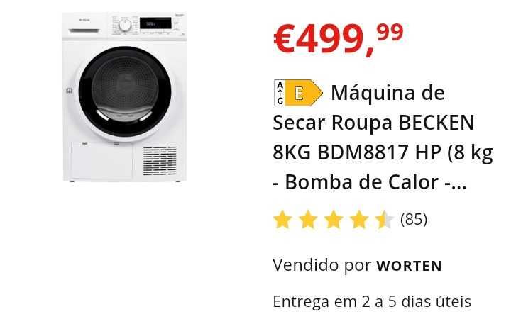Maquina de secar roupa nova na caixa. Comprado na Worten.