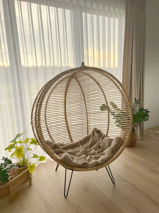 Huśtawka Fotel rattanowy stojący wiszący rattan boho swing