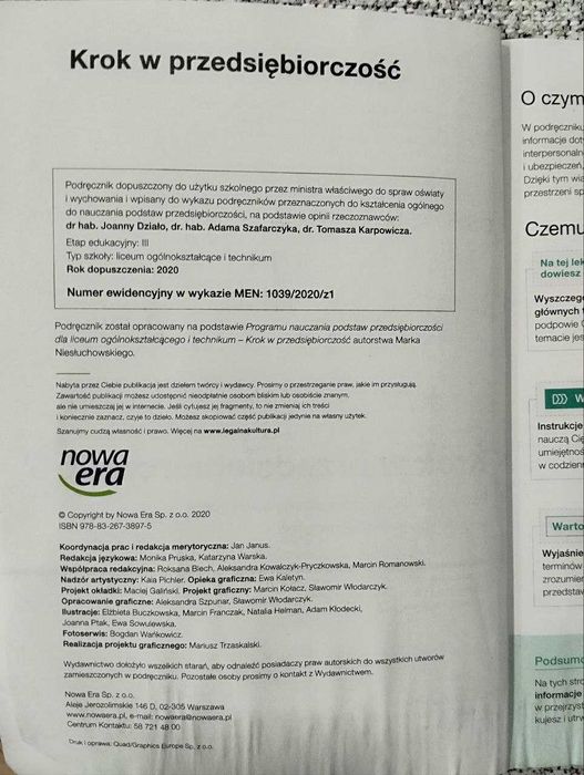 Krok w przedsiębiorczość - Nowa Era | Liceum/Technikum