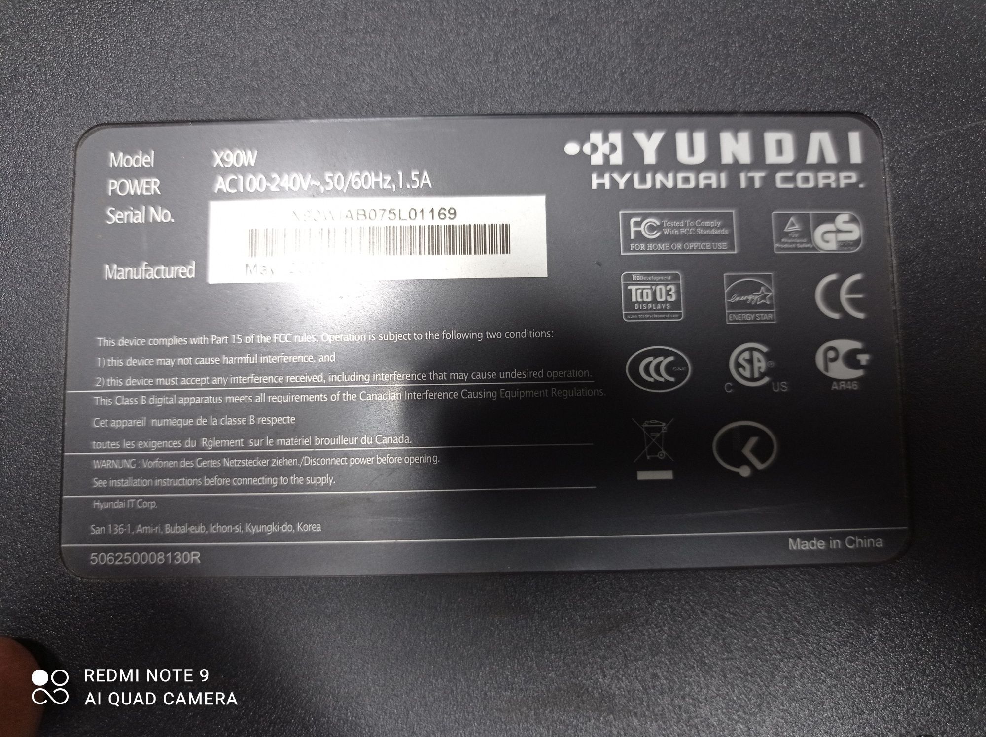 Monitor Hyundai do komputera 19 cali