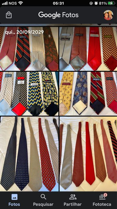 Pecas vintage gravatas grife seda italiana