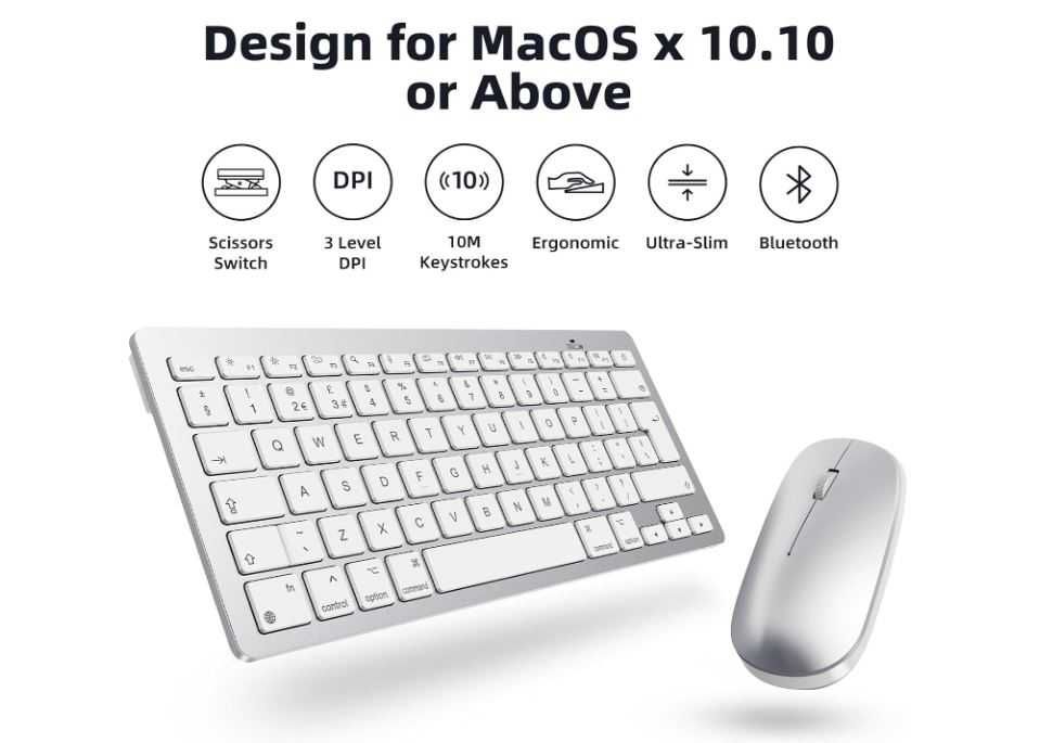 Bezprzewodowa klawiatura i mysz slim OMOTON do IOS Mac APPLE