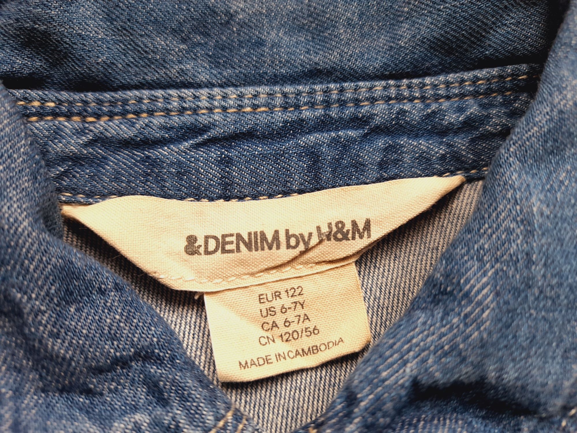 122 H&M jeansowa koszula dla dziewczynki