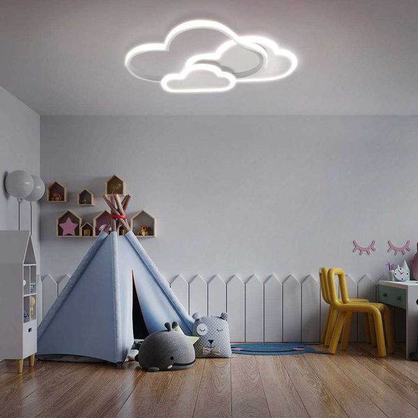 Lampa dziecięca LED sufit biała lub różowa chmurki 58W pilot