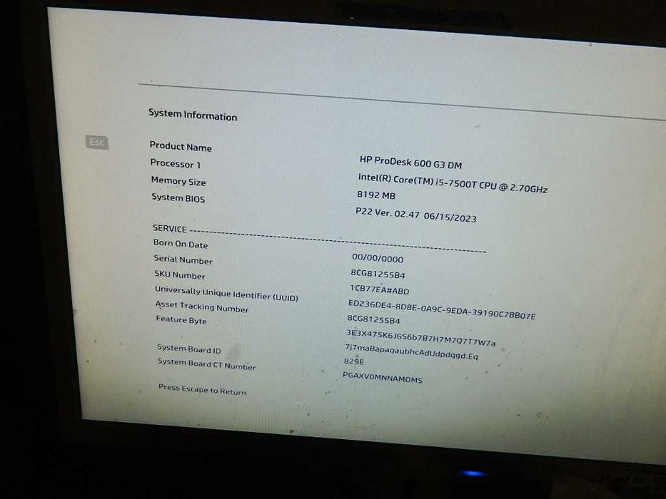 HP Prodesk 600 G3 mini Core i5-7500 8GB DDR4 256GB SSD