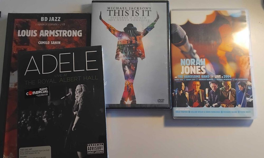 DVD's + CD (Adele, Armstrong, Jackson..)