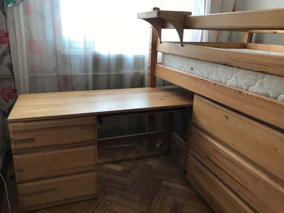 Дитяча спальня з комодами та столом