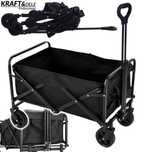 KRAFT&DELE Wózek Transportowy Koszyk Składany Kółka 130L Czarny KD3088