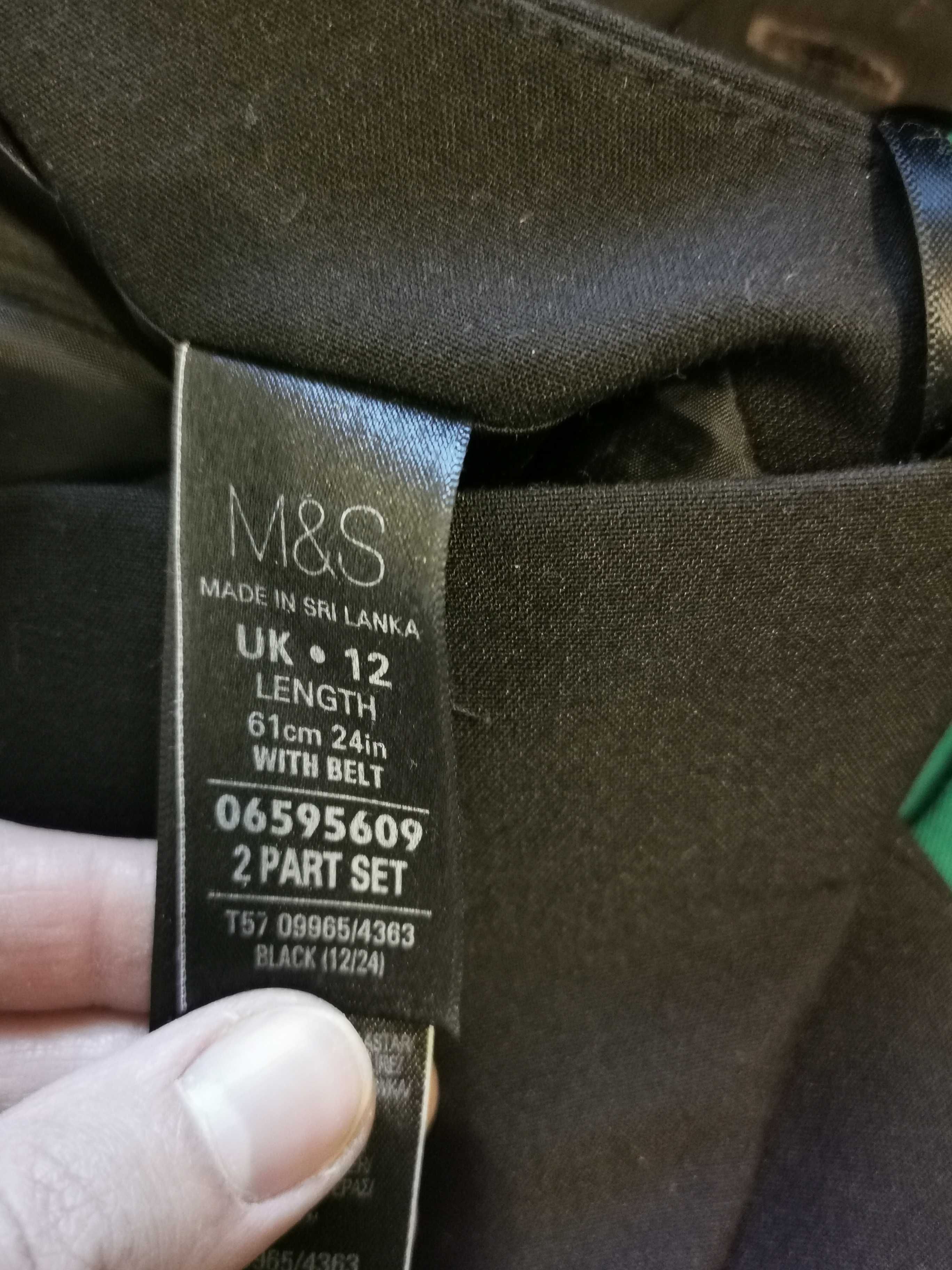 Czarna elegancka spódnica z podszewką Marks & Spencer L