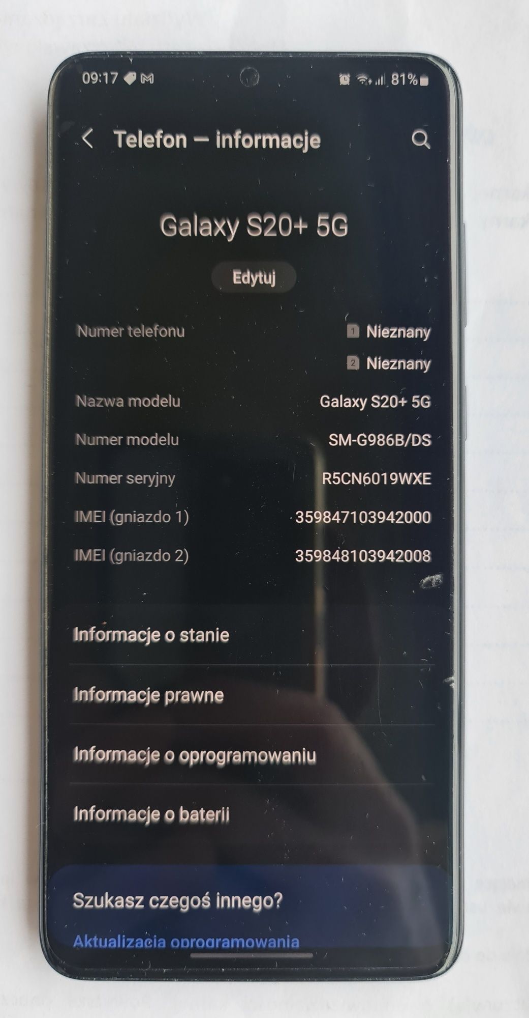 Samsung Galaxy S20+ Plus 5G 12/108GB jak nowy+super etui