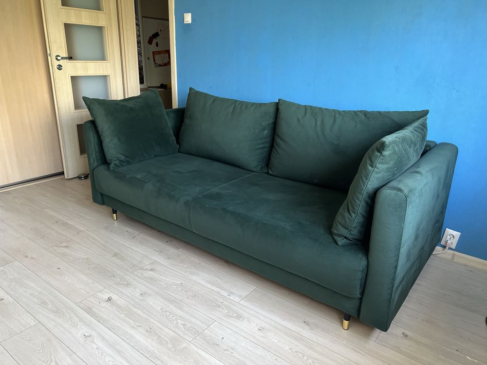 sofa rozkładana butelkowa zieleń