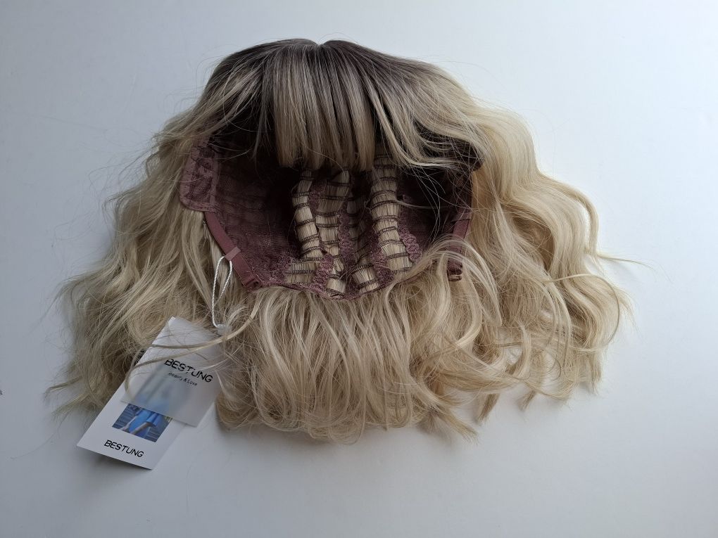 Peruca loira ombre ondulado e curto    NOVO   [envio registado grátis]