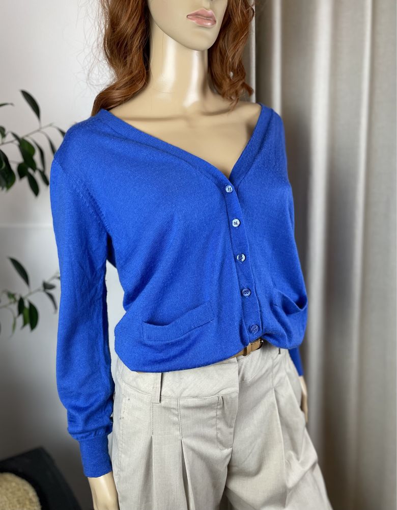 Sweter kardigan z wełny merynosów cubus 100 % merino wool