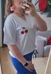 Sprzedam T-shirt damski z wisienkami Nowy Uni