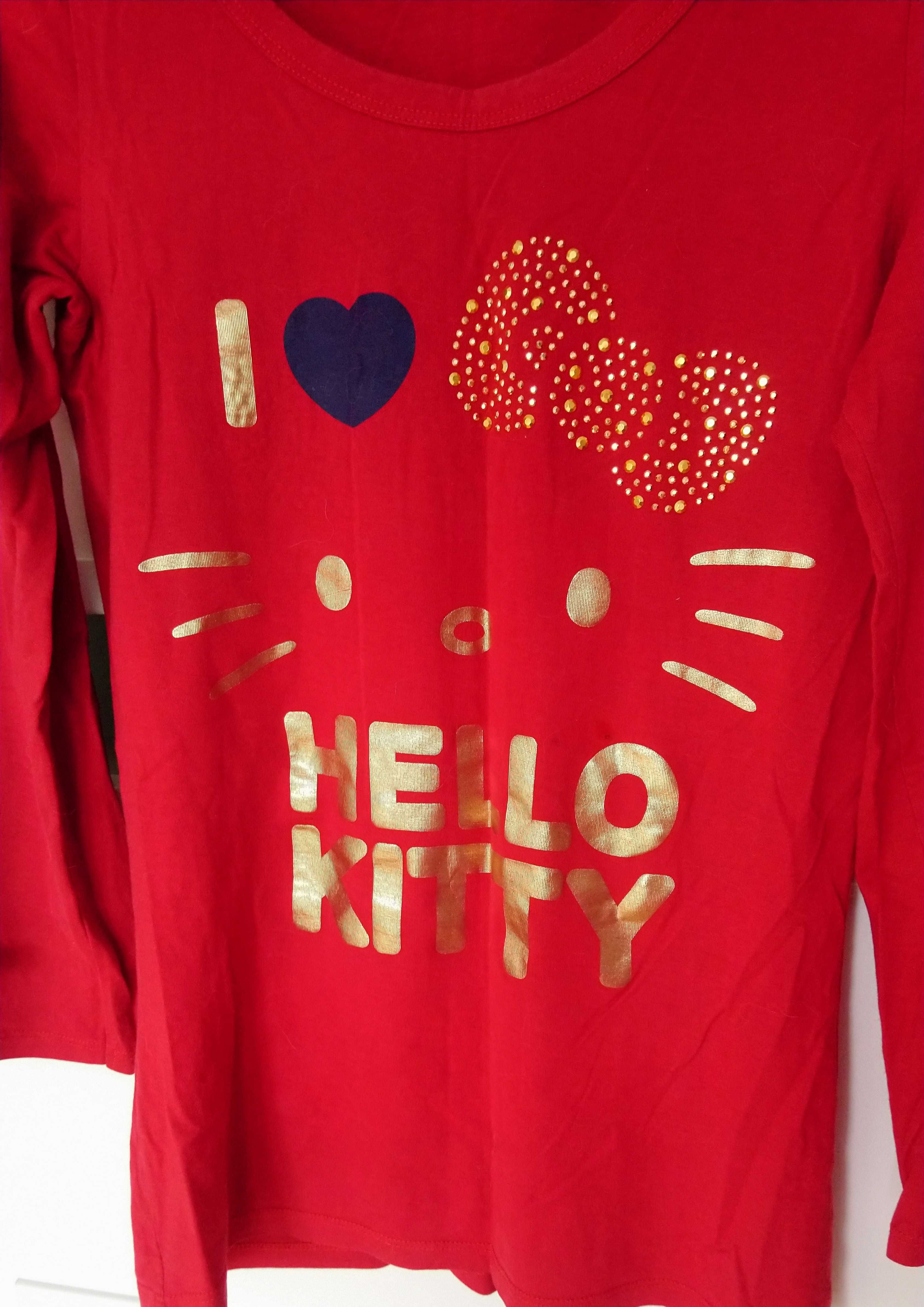 Bluzka Hello Kitty czerwona długi rękaw