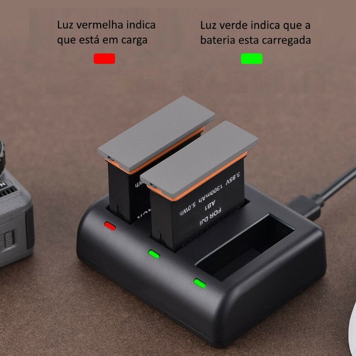 DJI OSMO ACTION - Carregador + 2 Baterias - Novo - Portes Grátis