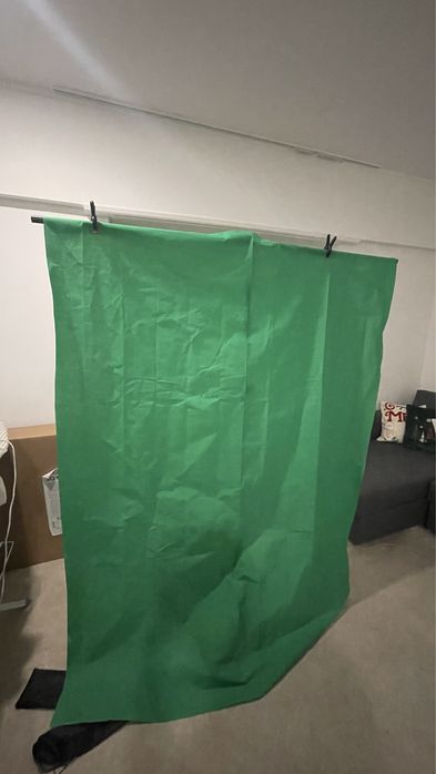 Tela verde para estudio