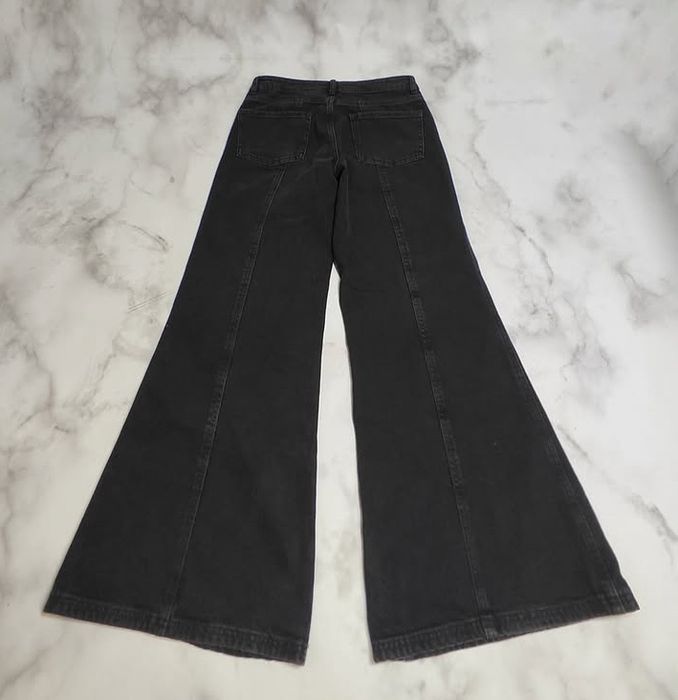 black neat flared bootcut jeans fashion archive y2k