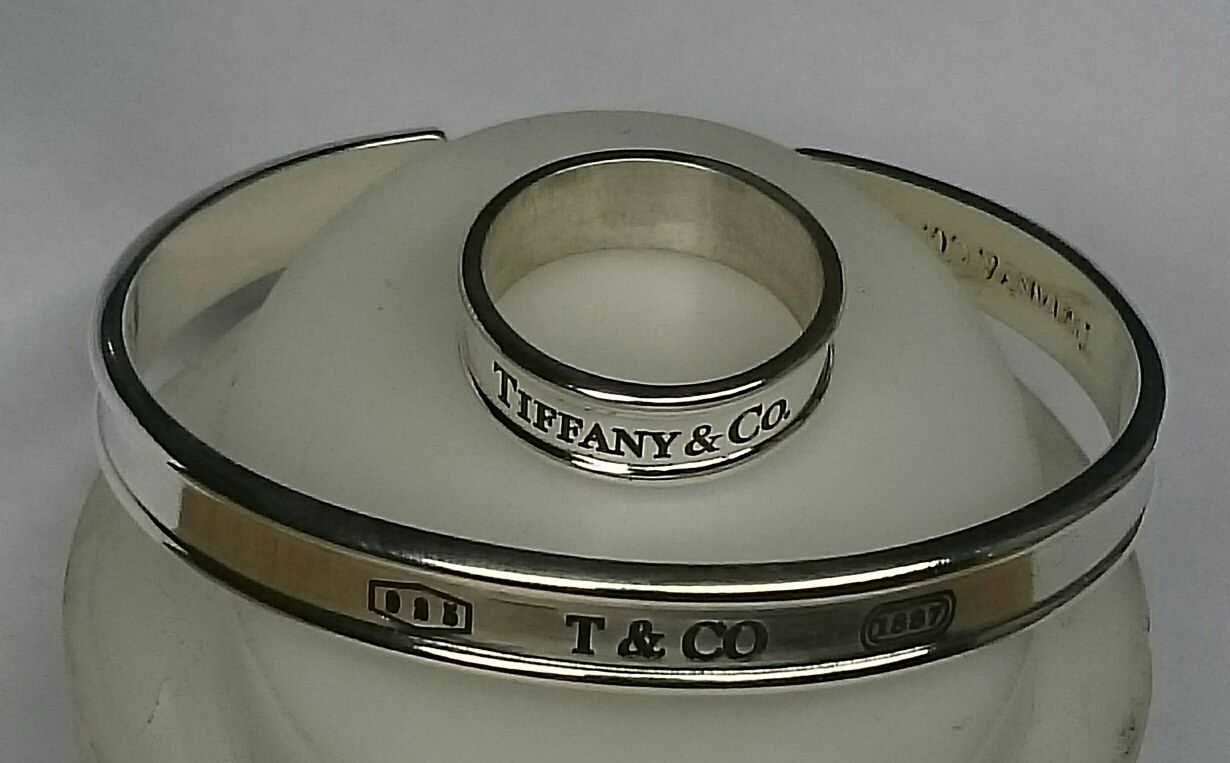 Серебрянный набор браслет и кольцо