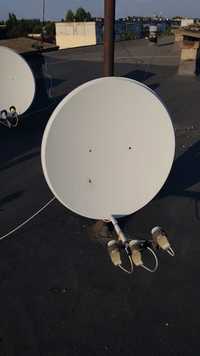 Набір супутникових антен з 4-ма головками та усіма кріпленнями