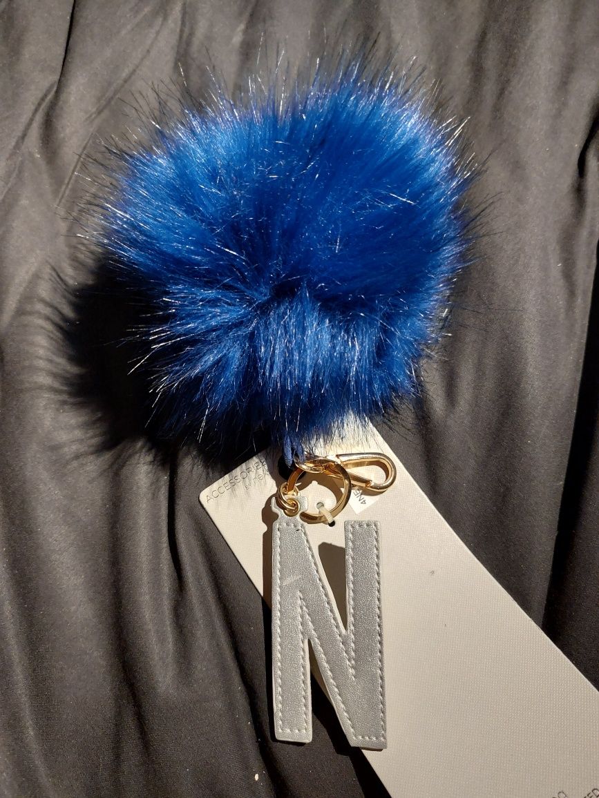 NEXT keyring brelok breloczek pompon do kluczy torebki kobalt NOWY