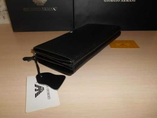 Emporio Armani PORTFEL MĘSKI DUŻY Saszetka Torebka, skóra, Włochy 588