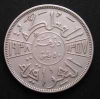 Irak 50 fils 1938 - król Ghazi - srebro