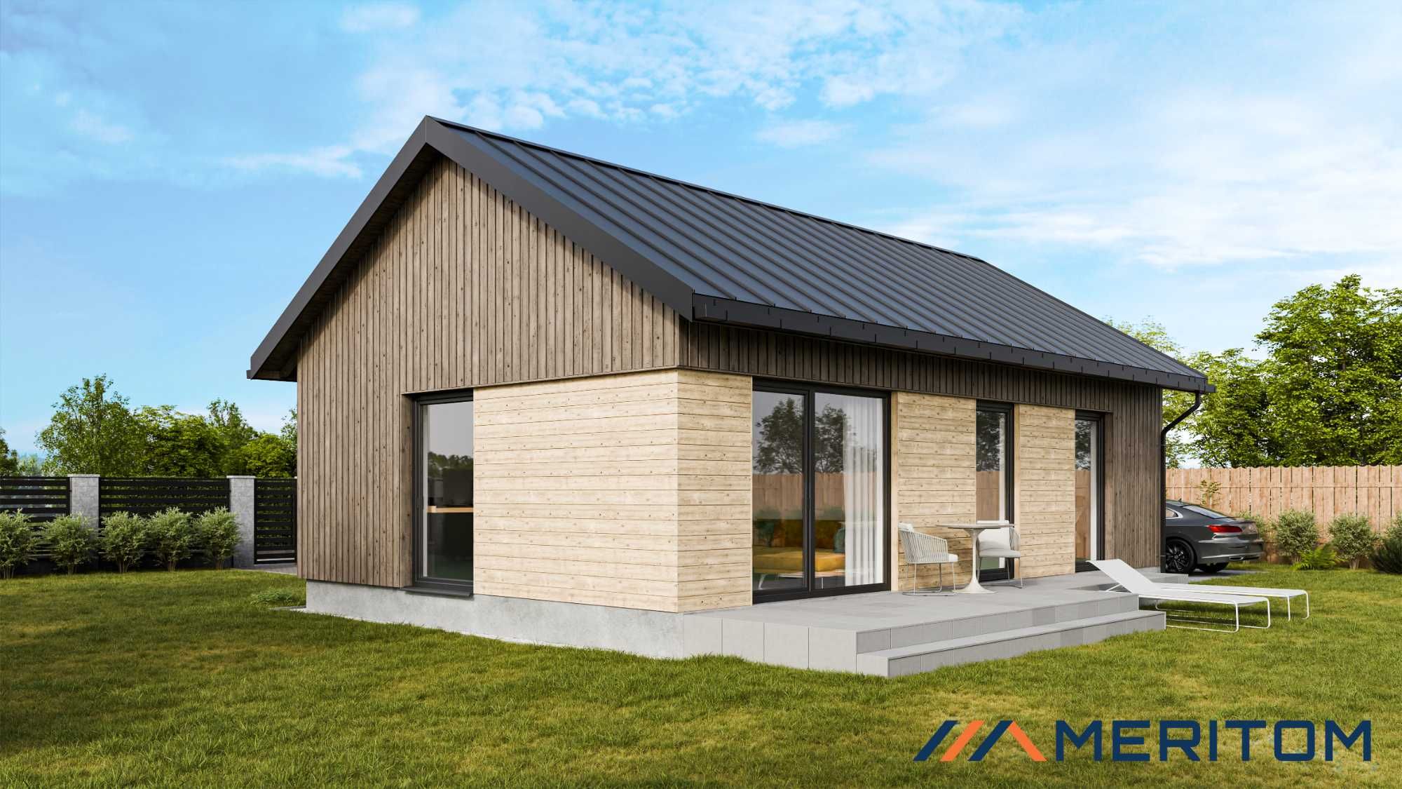 KONSTRUKCJA dom parterowy całoroczny szkieletowy C24 PARTERO P2 65m2
