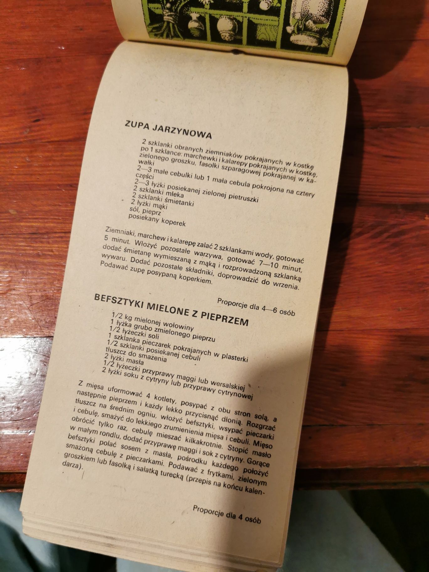 Kalendarz z 1987 roku z przepisami