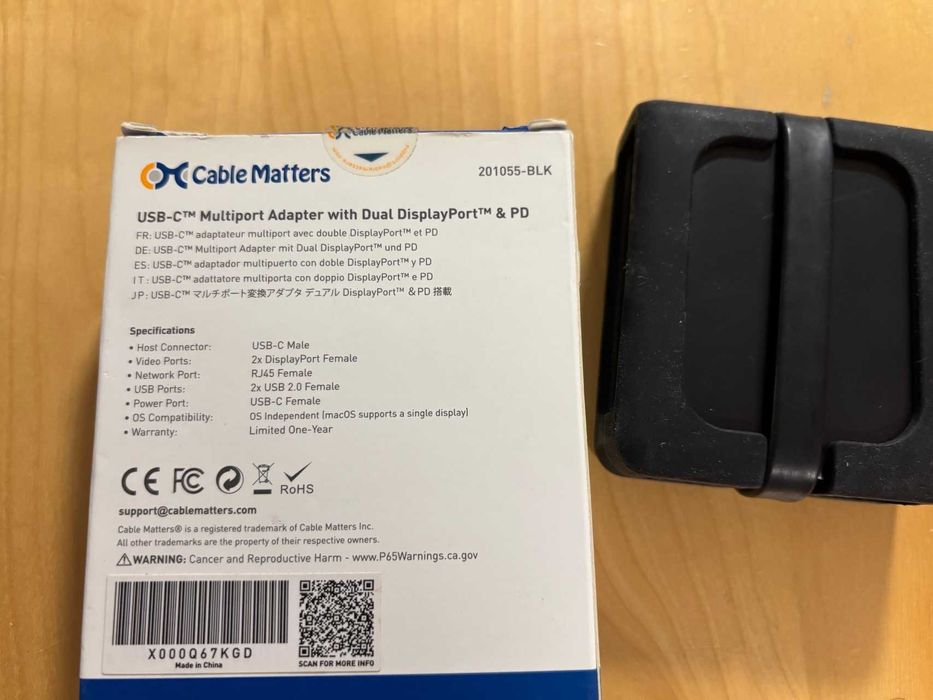 Mini dock usb-c para portátil com 2xDP Cable Matters 201055-BLK