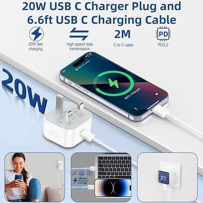 Ładowarka Usb C Do Iphone'a 15 16 20 W Pd Typu C Szybka Ładowarka