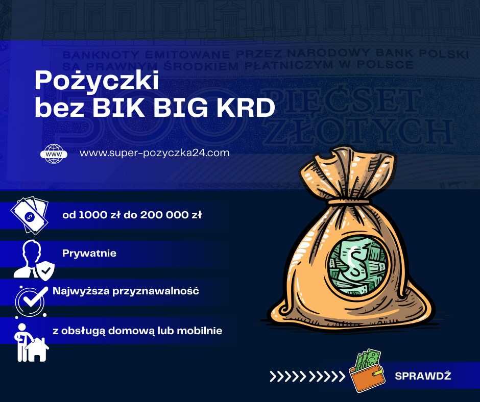 Pożyczki bez BIK BIG KRD. 200 000 zł. Cała Polska