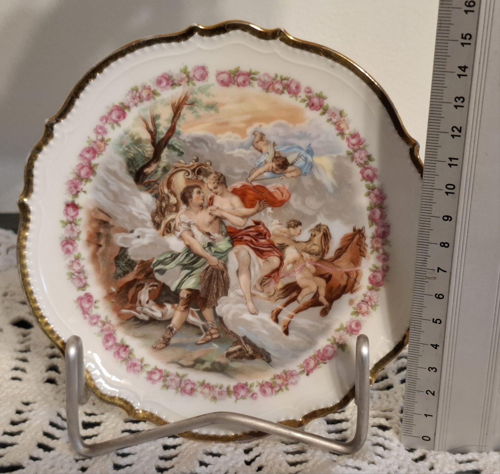 Porcelana 1890 r. Jaworzyna Śląska P.K Silesia talerzyk Eklektyczny