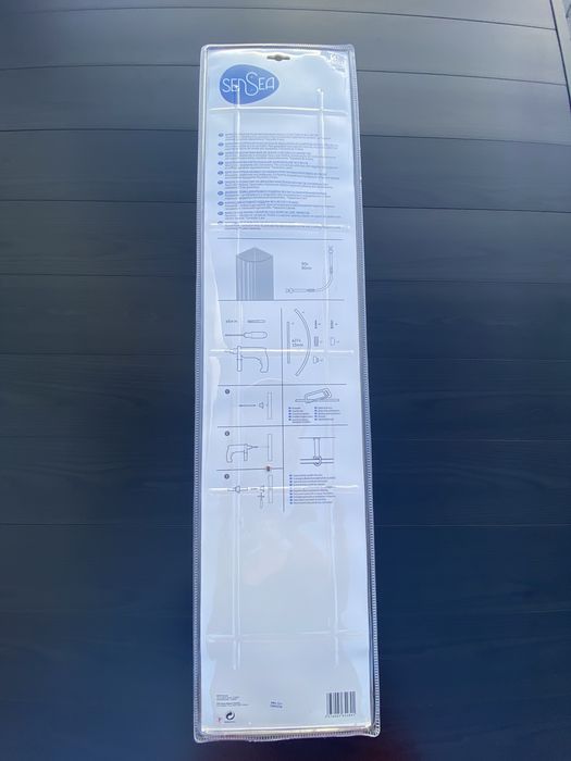 Varão de cortina de duche base meia lua 90*90