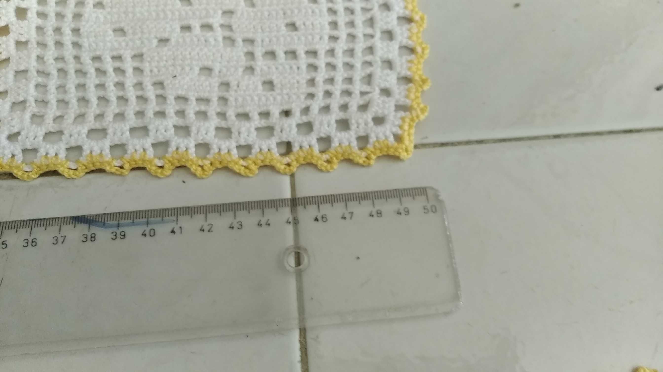 Bordados renda Naperons crochet Azul Amarelo branco almofadas decoraçã