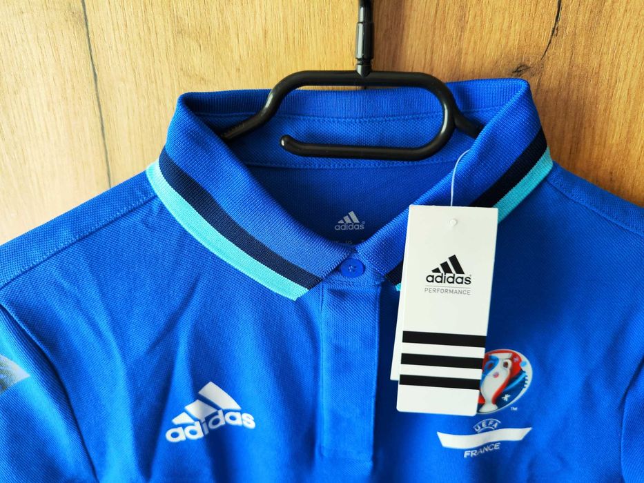Koszulka polo damska bawełniana France adidas, rozmiar S, nowa z metka