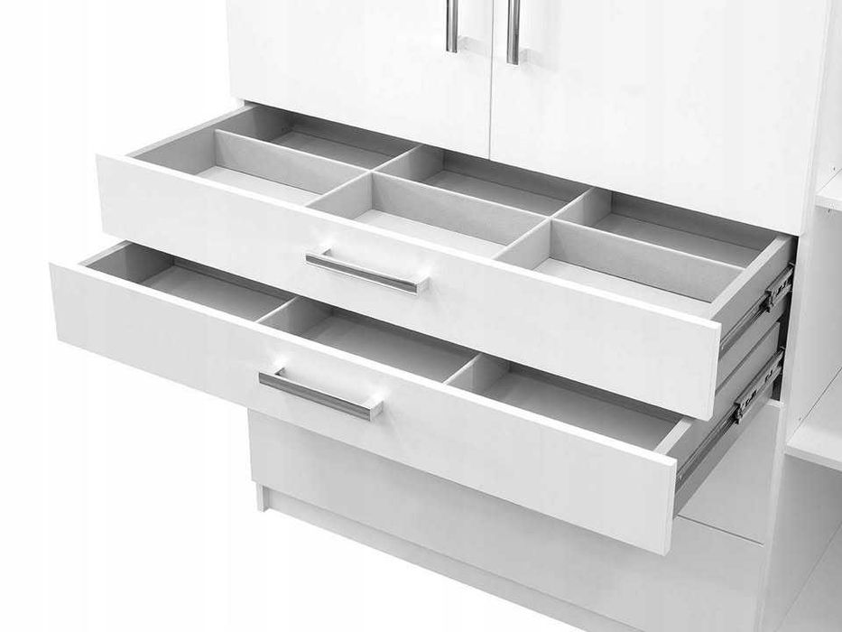 Pekos Lux 200x210x60 Nowa biała szafa z lustrem