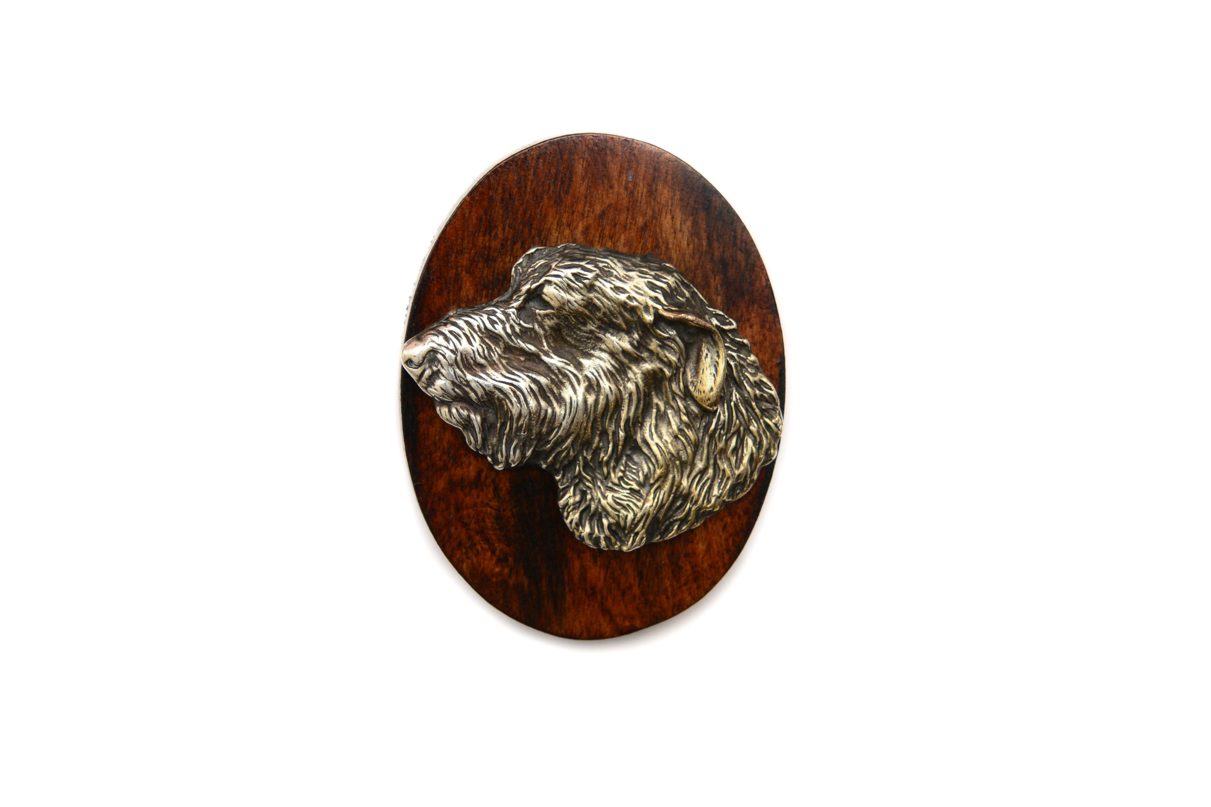 Wilczarz irlandzki broszka clipring drewniany Art-Dog