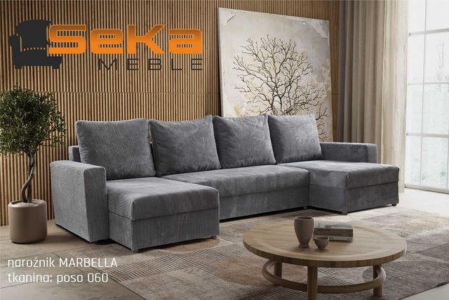 NOWY narożnik sztruks rogówka sofa funkcja spania prosto od producenta
