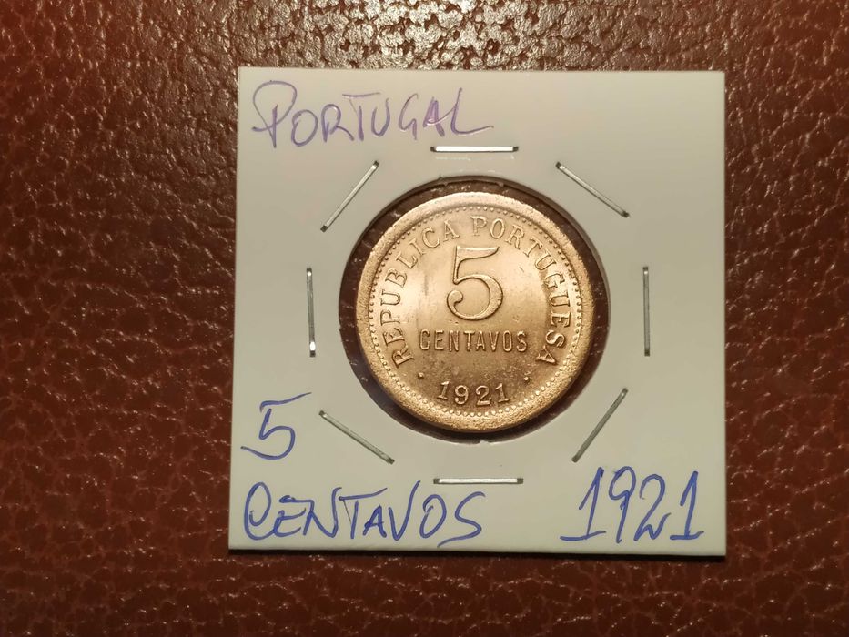 825 Portugal moeda de 5 centavos de 1921