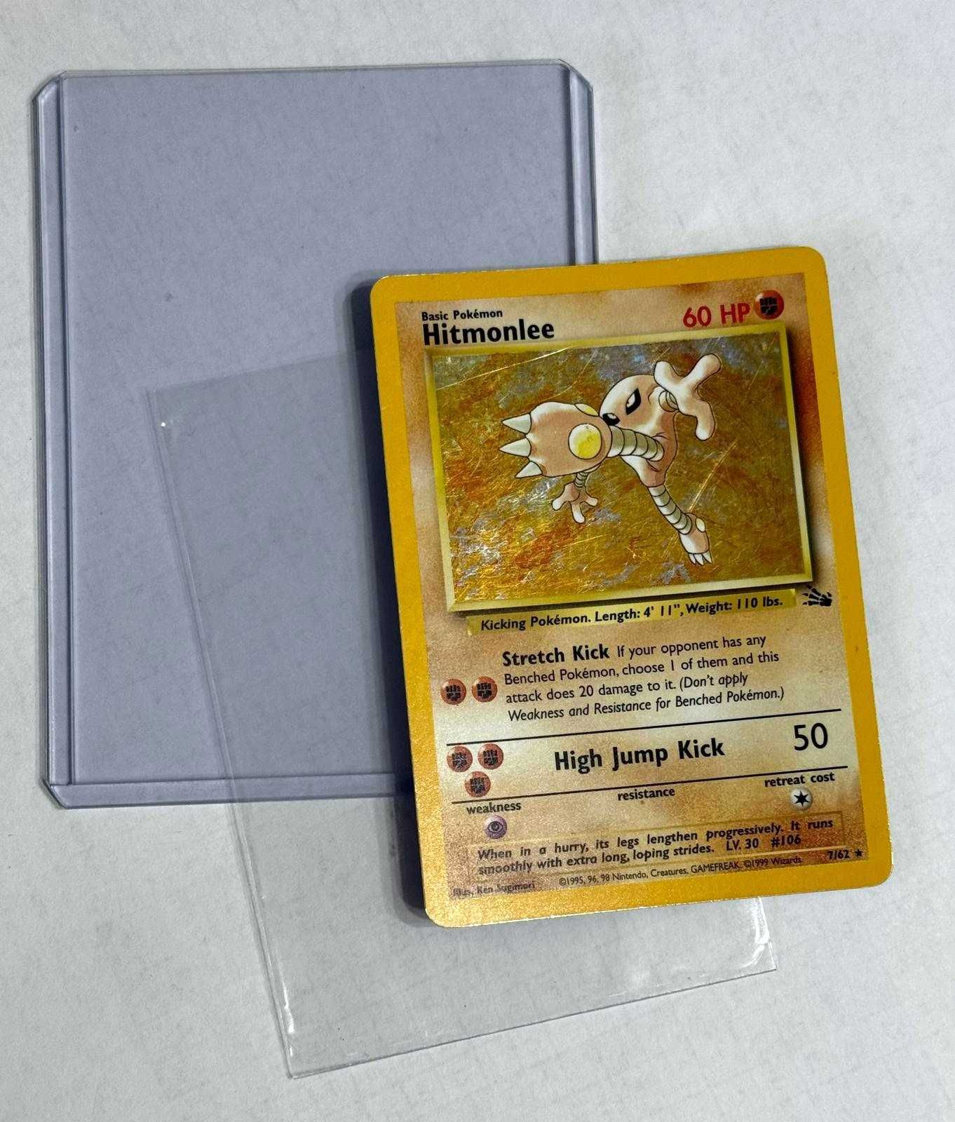 Hitmonlee Holo 7/62 Rara Fossil - Carta Original Pokémon TCG