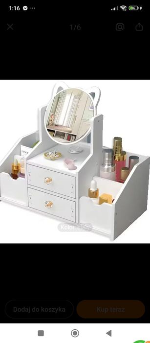 Mini toaletka do makijażu z lusterkiem