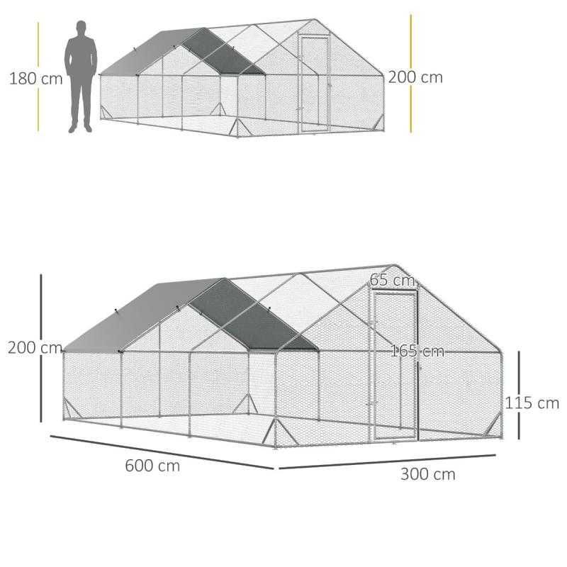 Galinheiro de Exterior Grande 3x6x2m