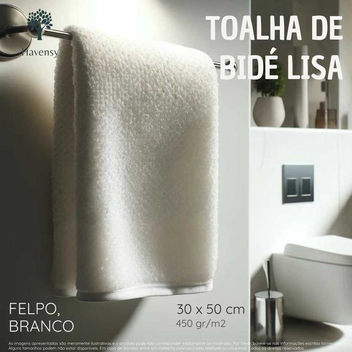 Toalha de bidé lisa, em Felpo - 30x50 cm (450gr/m2) (40% DESCONTO)