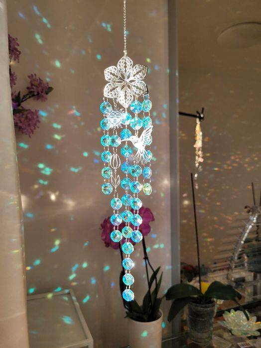 3 SZTUKI ŁAPACZ SNÓW Zawieszka na Okno Koliber Słońce Tulipan Kolorowa