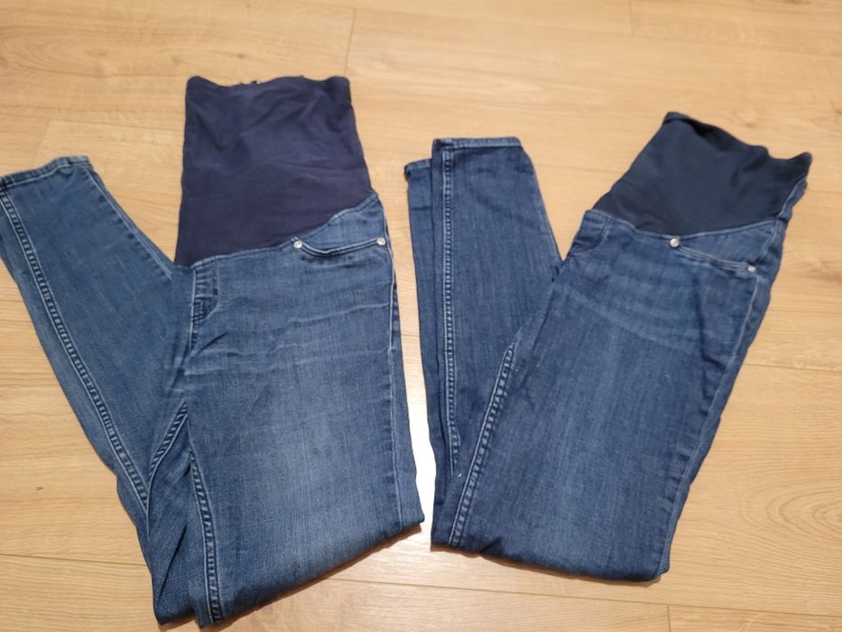 2 pary jeansy ciążowe HM mama r.M