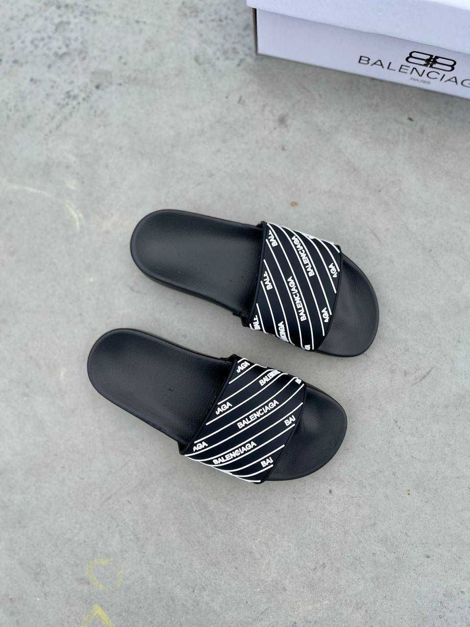 Жіночі шльопанці Balenciaga Slides Small Logo ‘Black’ (36-39 р.)