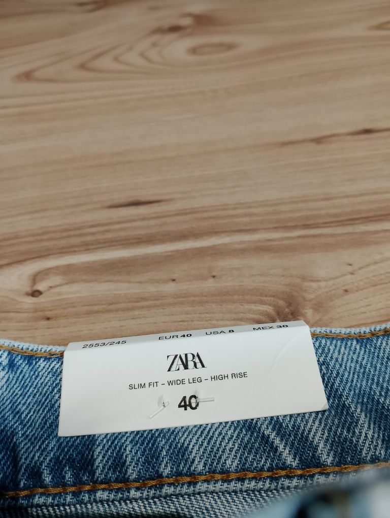 Nowe Damskie Niebieskie Spodnie Jeansowe Dżinsowe Zara Ripped Arizona